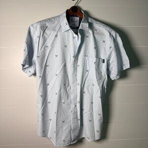 Baseballism Button Down Men's XL Shirt Baseball Bats Lt. Blue